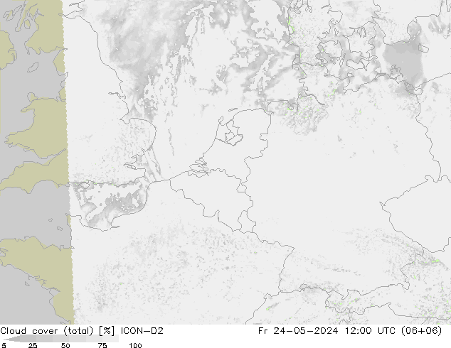 Nubi (totali) ICON-D2 ven 24.05.2024 12 UTC