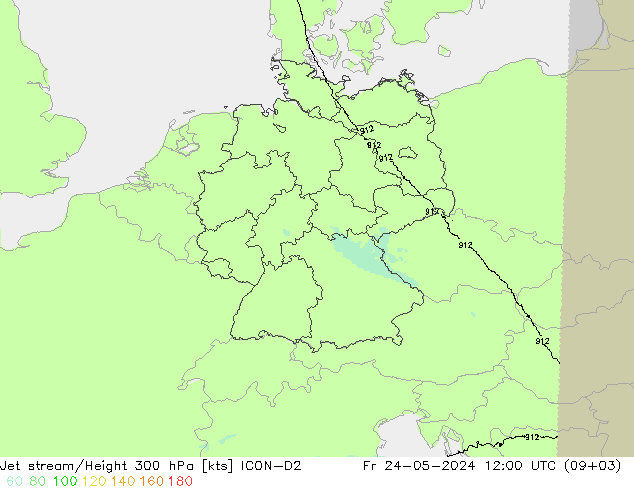 高速氣流 ICON-D2 星期五 24.05.2024 12 UTC