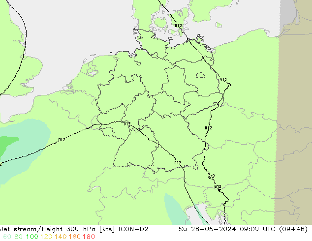 高速氣流 ICON-D2 星期日 26.05.2024 09 UTC