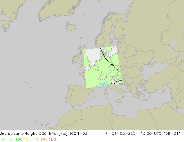 Jet Akımları ICON-D2 Cu 24.05.2024 10 UTC