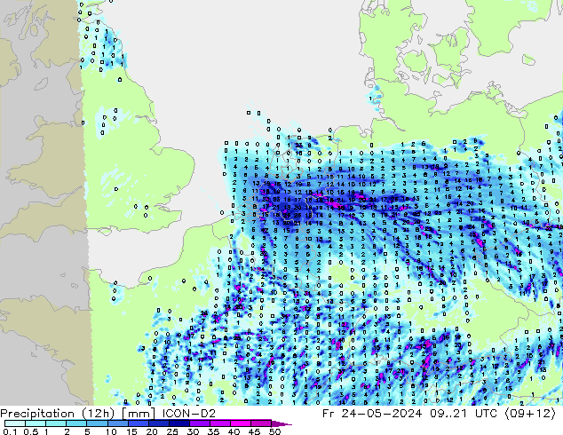 Nied. akkumuliert (12Std) ICON-D2 Fr 24.05.2024 21 UTC