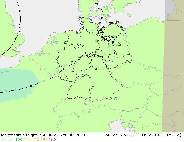 Straalstroom ICON-D2 zo 26.05.2024 15 UTC