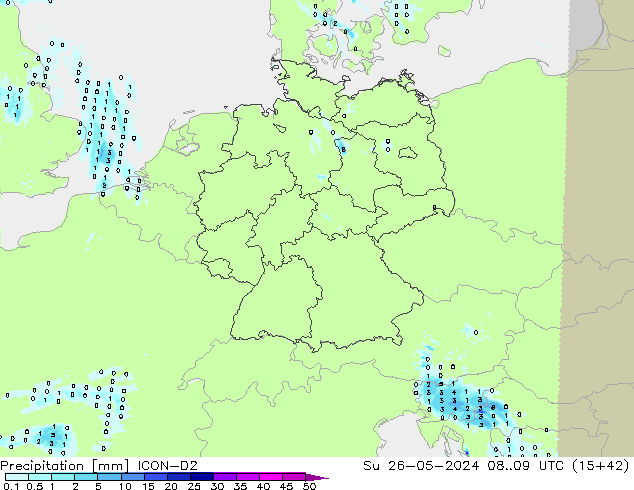 precipitação ICON-D2 Dom 26.05.2024 09 UTC