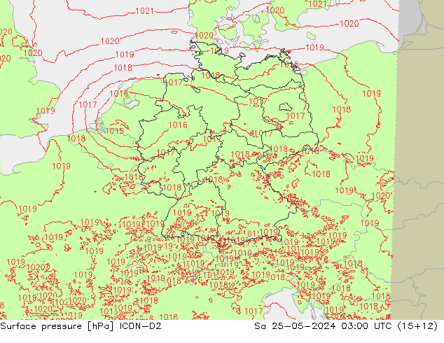 Bodendruck ICON-D2 Sa 25.05.2024 03 UTC