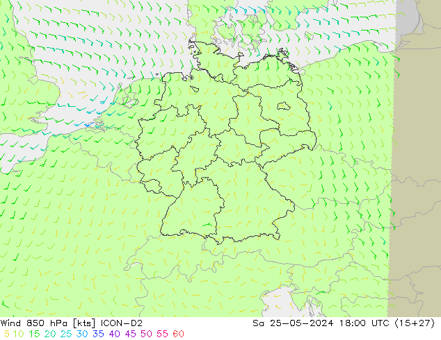  850 hPa ICON-D2  25.05.2024 18 UTC