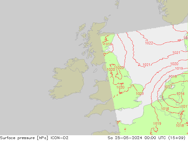 Bodendruck ICON-D2 Sa 25.05.2024 00 UTC