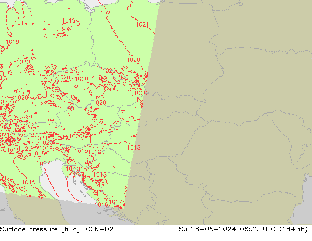 Bodendruck ICON-D2 So 26.05.2024 06 UTC