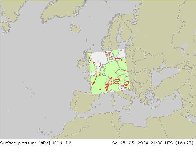 Bodendruck ICON-D2 Sa 25.05.2024 21 UTC