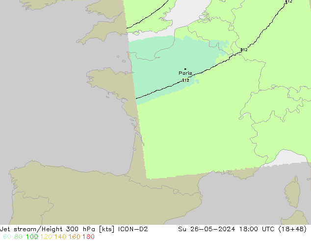 Straalstroom ICON-D2 zo 26.05.2024 18 UTC