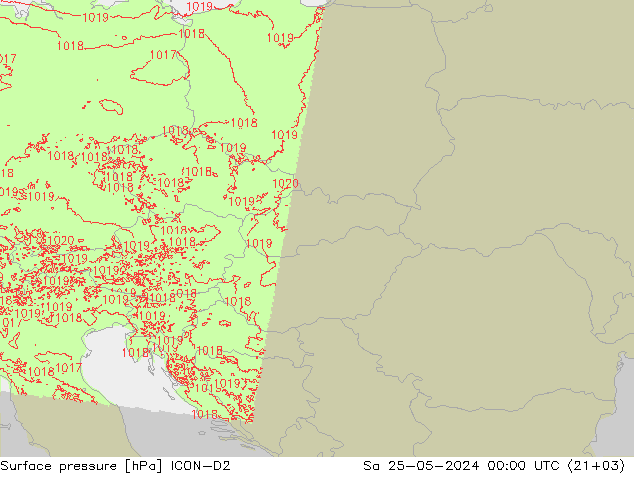 Bodendruck ICON-D2 Sa 25.05.2024 00 UTC