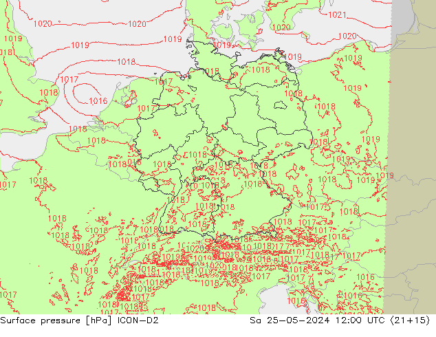 приземное давление ICON-D2 сб 25.05.2024 12 UTC