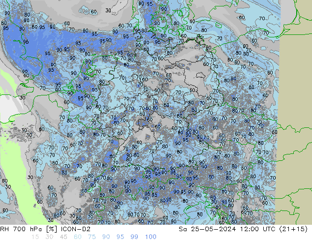 700 hPa Nispi Nem ICON-D2 Cts 25.05.2024 12 UTC