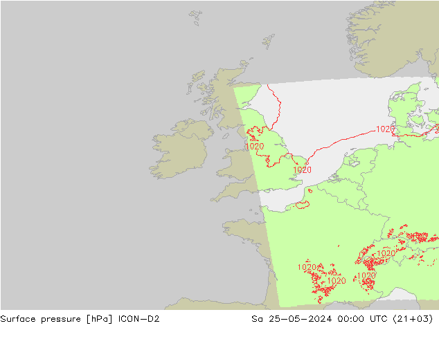 Bodendruck ICON-D2 Sa 25.05.2024 00 UTC