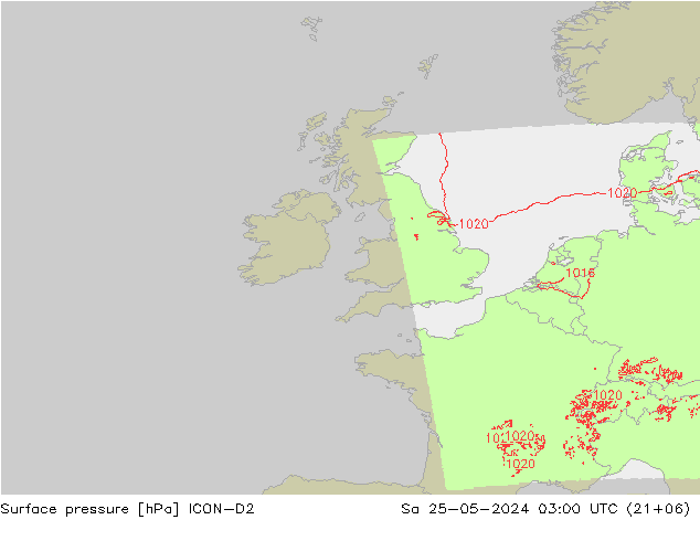 Bodendruck ICON-D2 Sa 25.05.2024 03 UTC