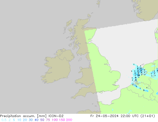 Totale neerslag ICON-D2 vr 24.05.2024 22 UTC