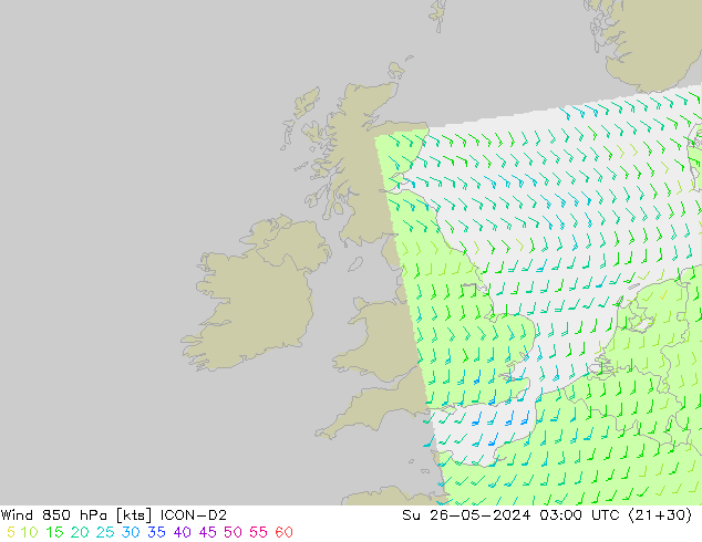 Wind 850 hPa ICON-D2 Su 26.05.2024 03 UTC