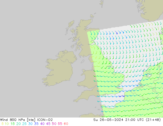  850 hPa ICON-D2  26.05.2024 21 UTC