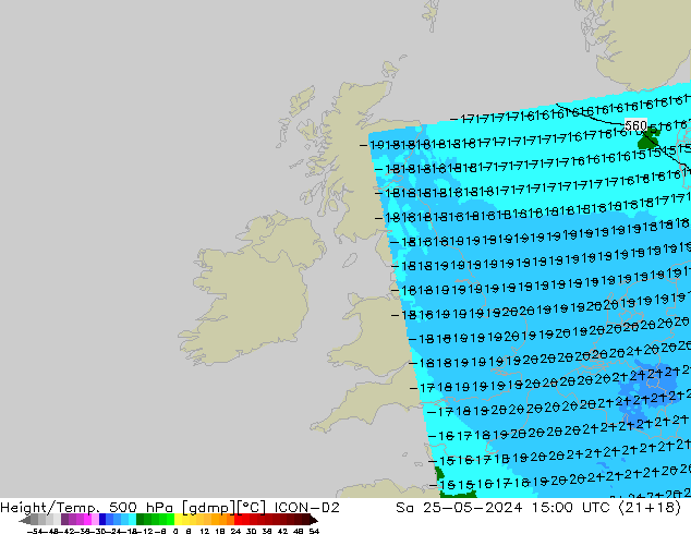 Height/Temp. 500 hPa ICON-D2 So 25.05.2024 15 UTC