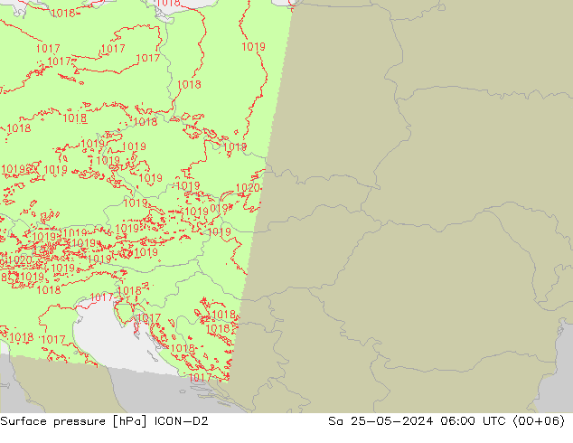 ciśnienie ICON-D2 so. 25.05.2024 06 UTC