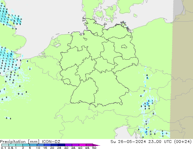 Niederschlag ICON-D2 So 26.05.2024 00 UTC