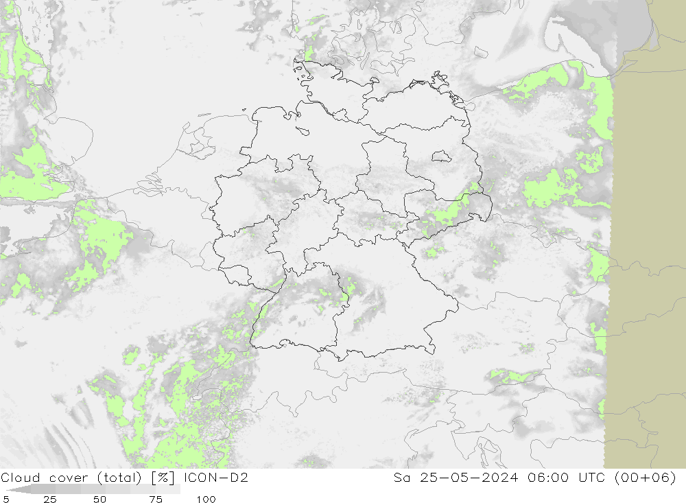 云 (总) ICON-D2 星期六 25.05.2024 06 UTC
