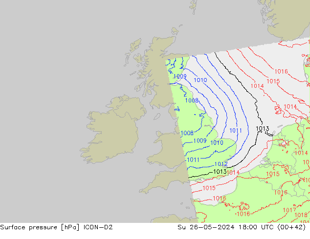 ciśnienie ICON-D2 nie. 26.05.2024 18 UTC