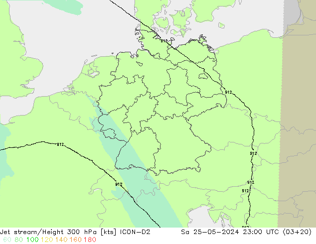 Courant-jet ICON-D2 sam 25.05.2024 23 UTC