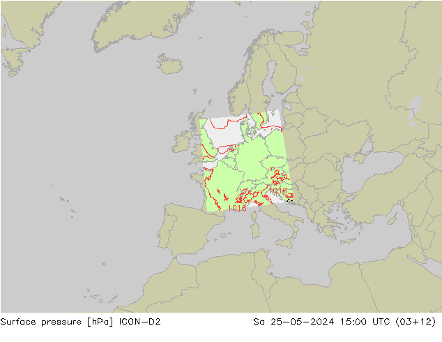Bodendruck ICON-D2 Sa 25.05.2024 15 UTC