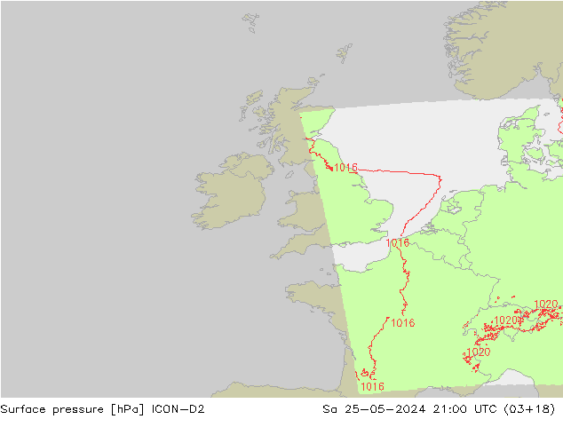 pression de l'air ICON-D2 sam 25.05.2024 21 UTC