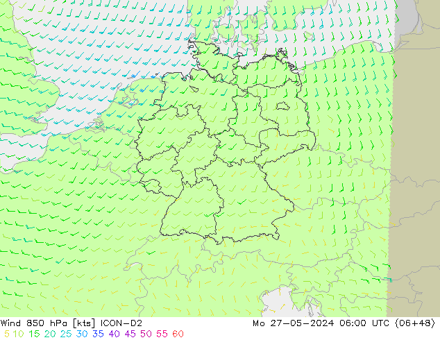  850 hPa ICON-D2  27.05.2024 06 UTC