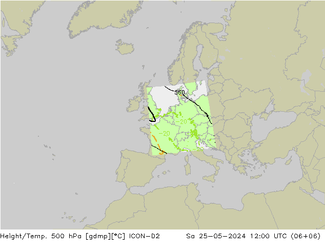 Géop./Temp. 500 hPa ICON-D2 sam 25.05.2024 12 UTC