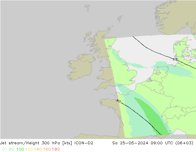 Courant-jet ICON-D2 sam 25.05.2024 09 UTC