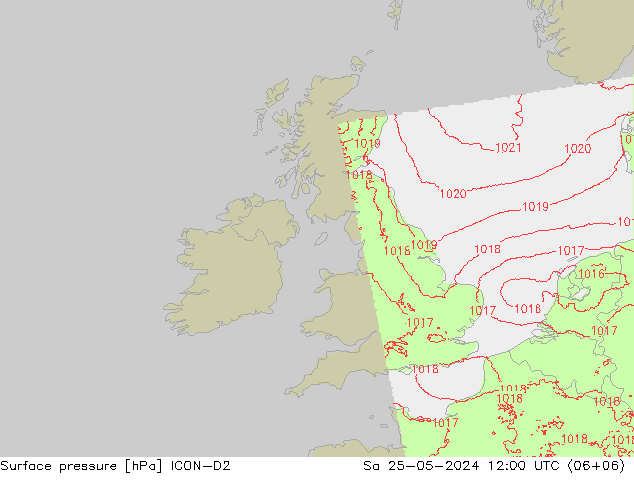 Luchtdruk (Grond) ICON-D2 za 25.05.2024 12 UTC