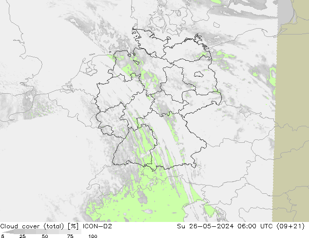 облака (сумма) ICON-D2 Вс 26.05.2024 06 UTC