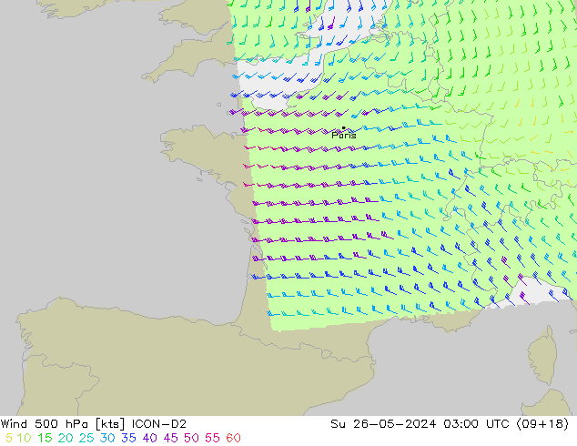  500 hPa ICON-D2  26.05.2024 03 UTC