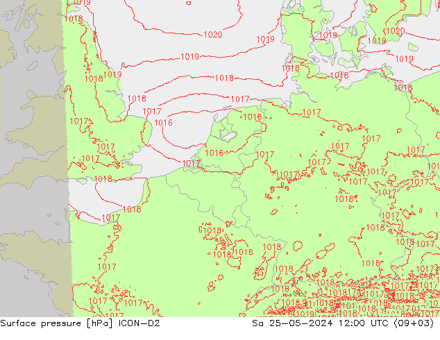 Bodendruck ICON-D2 Sa 25.05.2024 12 UTC