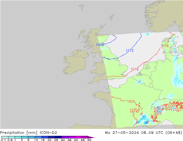 precipitação ICON-D2 Seg 27.05.2024 09 UTC