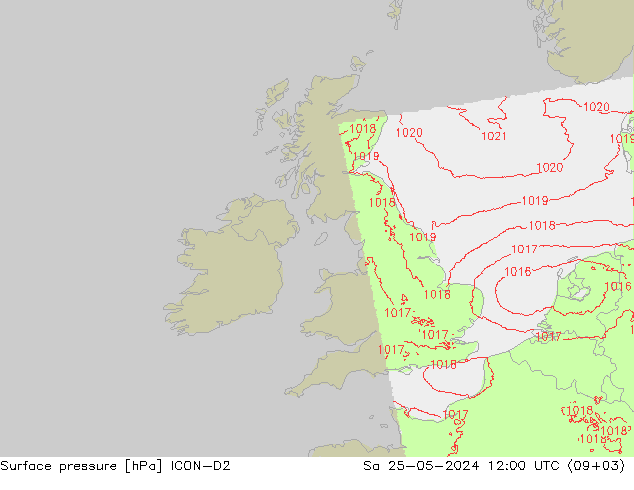 ciśnienie ICON-D2 so. 25.05.2024 12 UTC