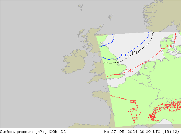Yer basıncı ICON-D2 Pzt 27.05.2024 09 UTC