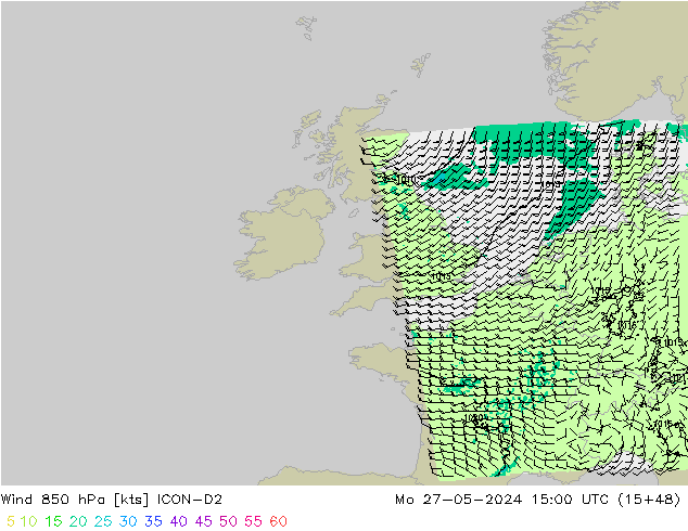 Wind 850 hPa ICON-D2 Mo 27.05.2024 15 UTC