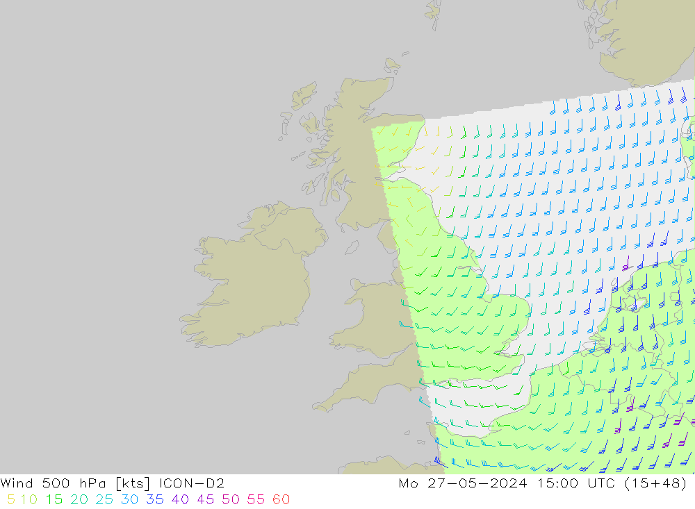 Rüzgar 500 hPa ICON-D2 Pzt 27.05.2024 15 UTC