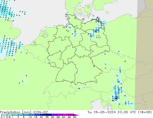 Niederschlag ICON-D2 So 26.05.2024 00 UTC
