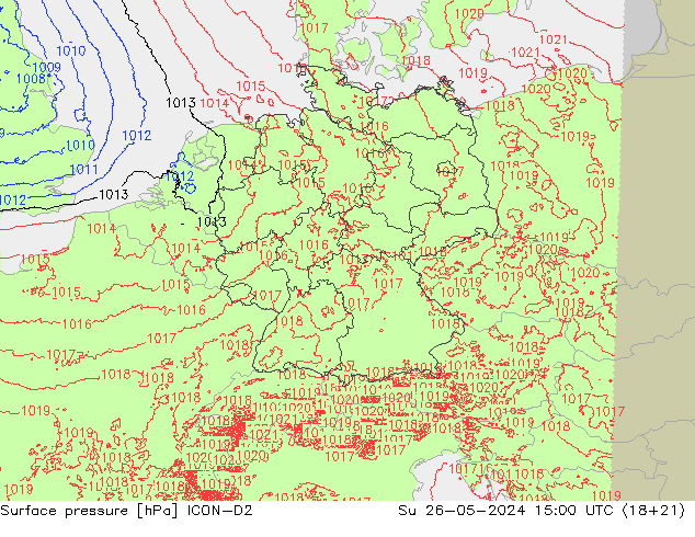 pression de l'air ICON-D2 dim 26.05.2024 15 UTC