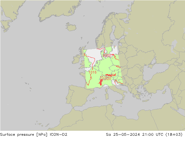 Bodendruck ICON-D2 Sa 25.05.2024 21 UTC
