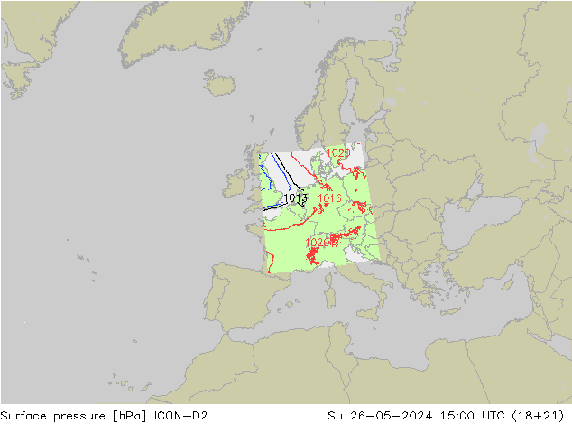 pression de l'air ICON-D2 dim 26.05.2024 15 UTC