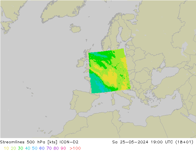 ветер 500 гПа ICON-D2 сб 25.05.2024 19 UTC