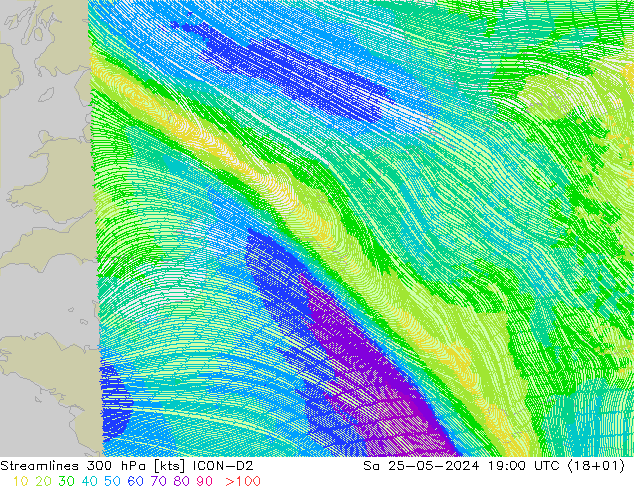  300 hPa ICON-D2  25.05.2024 19 UTC