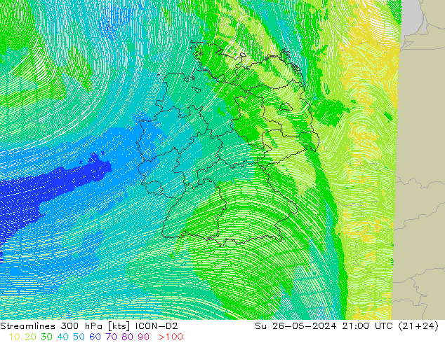  300 hPa ICON-D2  26.05.2024 21 UTC