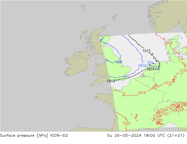 pression de l'air ICON-D2 dim 26.05.2024 18 UTC