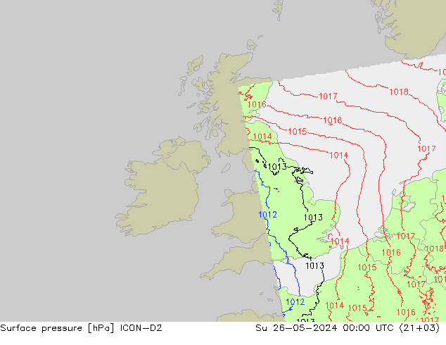 приземное давление ICON-D2 Вс 26.05.2024 00 UTC